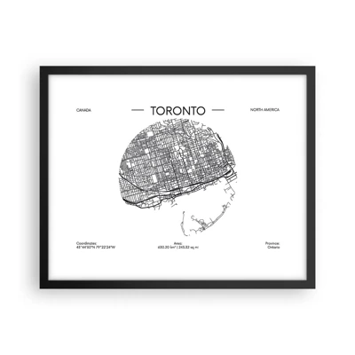 Poster in black frame - Anatomy of Toronto - 50x40 cm