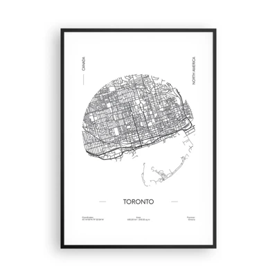 Poster in black frame - Anatomy of Toronto - 70x100 cm