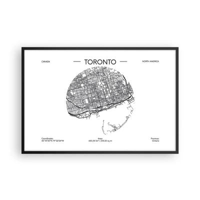 Poster in black frame - Anatomy of Toronto - 91x61 cm