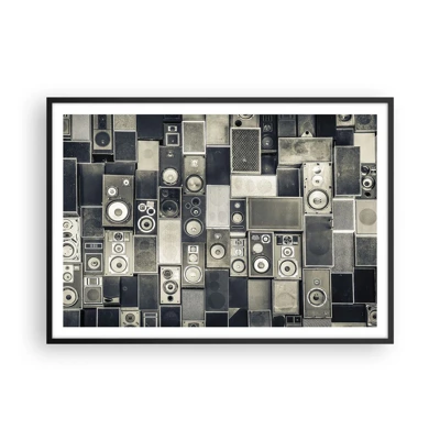 Poster in black frame - And Music Is Playing - 100x70 cm