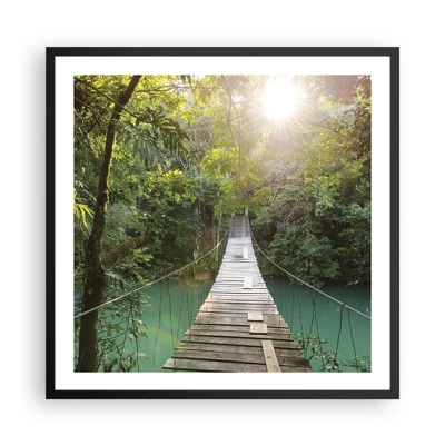 Poster in black frame - Azure Water in Azure Forest - 60x60 cm