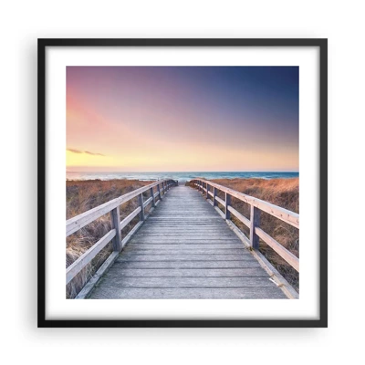 Poster in black frame - Baltic Evening Aurora - 50x50 cm