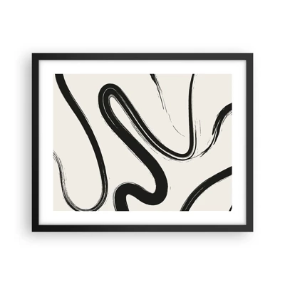 Poster in black frame - Black and White Fancy - 50x40 cm