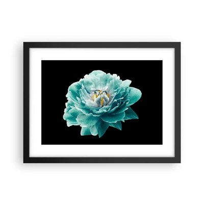 Poster in black frame - Blue and Gold Petals - 40x30 cm