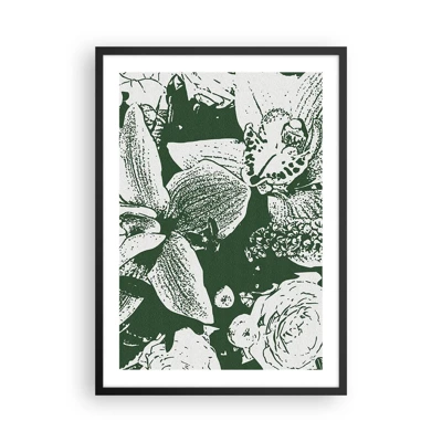 Poster in black frame - Bouquet - Green World - 50x70 cm