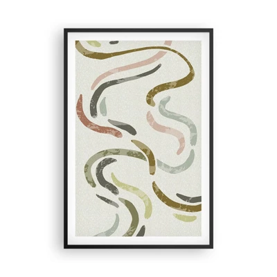 Poster in black frame - Cheerful Dance of Abstraction - 61x91 cm