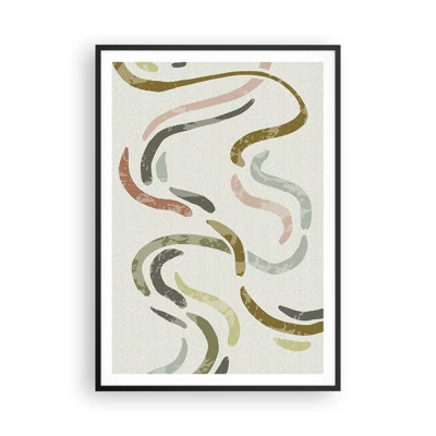 Poster in black frame - Cheerful Dance of Abstraction - 70x100 cm