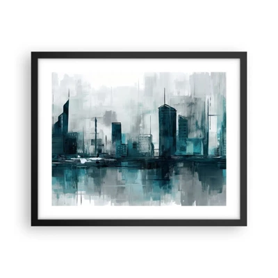 Poster in black frame - City in the Colour of Rain - 50x40 cm