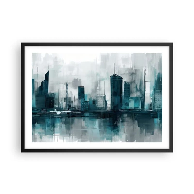 Poster in black frame - City in the Colour of Rain - 70x50 cm