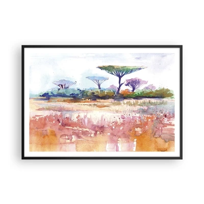 Poster in black frame - Colour of Savannah - 100x70 cm