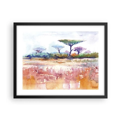 Poster in black frame - Colour of Savannah - 50x40 cm