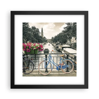 Poster in black frame - Colour of a Street in Amsterdam - 30x30 cm