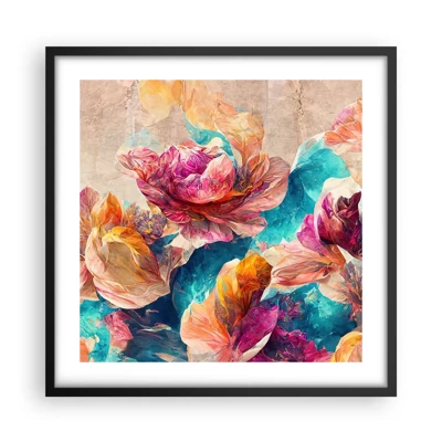 Poster in black frame - Colourful Splendour of a Bouquet - 50x50 cm