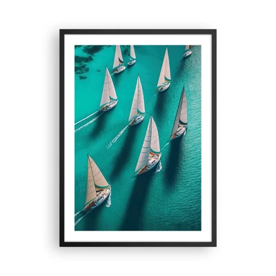 Poster in black frame - Competing with the Wind - 50x70 cm