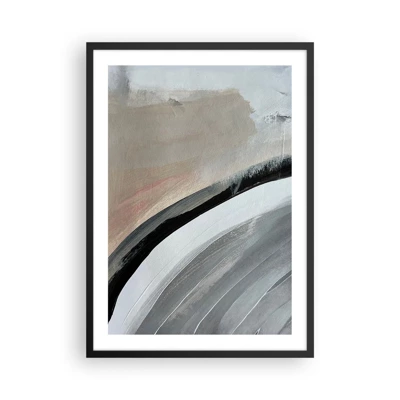 Poster in black frame - Composition: Arc of Black and Grey - 50x70 cm