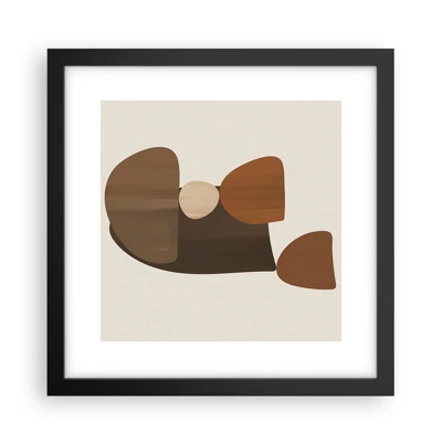 Poster in black frame - Composition in Brown - 30x30 cm