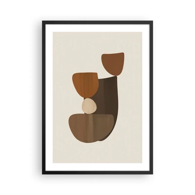Poster in black frame - Composition in Brown - 50x70 cm
