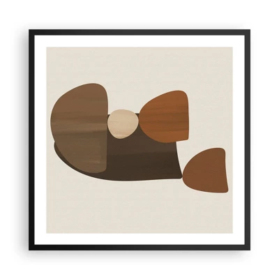 Poster in black frame - Composition in Brown - 60x60 cm