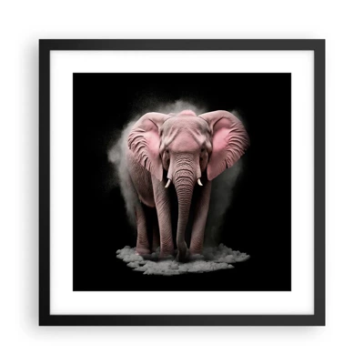 Poster in black frame - Don't Think About a Pink Elephant! - 40x40 cm