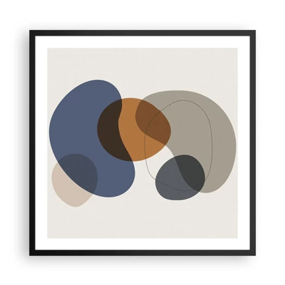 Poster in black frame - Drops of Colours - 60x60 cm