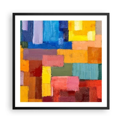 Poster in black frame - Each Different, All Colourful - 60x60 cm