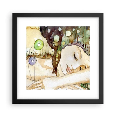 Poster in black frame - Emerald and Violet Dream - 30x30 cm