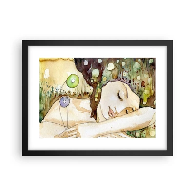 Poster in black frame - Emerald and Violet Dream - 40x30 cm