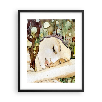 Poster in black frame - Emerald and Violet Dream - 40x50 cm