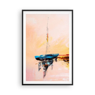 Poster in black frame - Evening at the Harbour - 61x91 cm