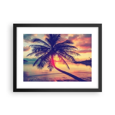 Poster in black frame - Evening under the Palm Trees - 40x30 cm
