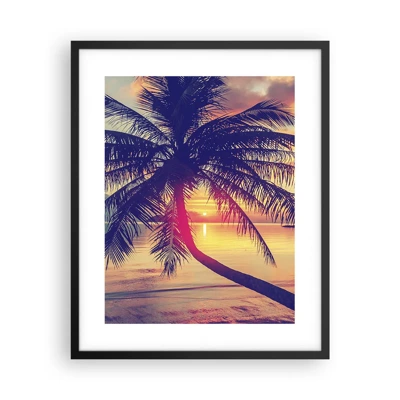 Poster in black frame - Evening under the Palm Trees - 40x50 cm