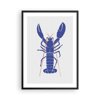 Poster in black frame - Exquisite Lobster in Navy Blue - 50x70 cm