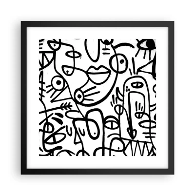 Poster in black frame - Faces and Mirages - 40x40 cm