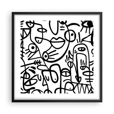 Poster in black frame - Faces and Mirages - 50x50 cm