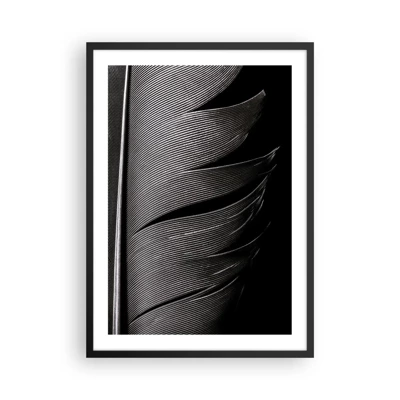 Poster in black frame - Feather - Wonderful Constract - 50x70 cm