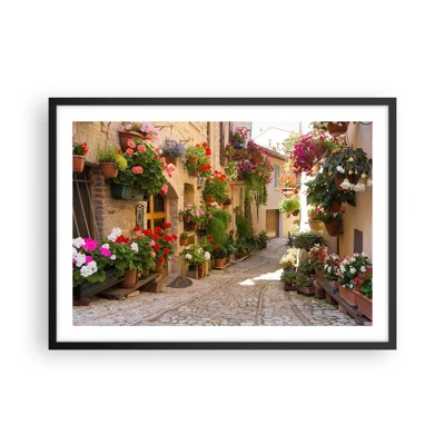 Poster in black frame - Flood of Flowers - 70x50 cm