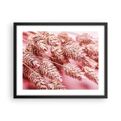 Poster in black frame - Flowery Cascade in Pink - 50x40 cm