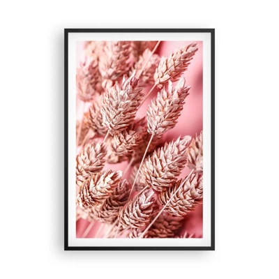 Poster in black frame - Flowery Cascade in Pink - 61x91 cm