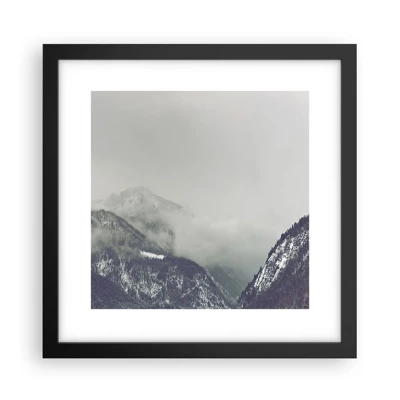 Poster in black frame - Foggy valley - 30x30 cm