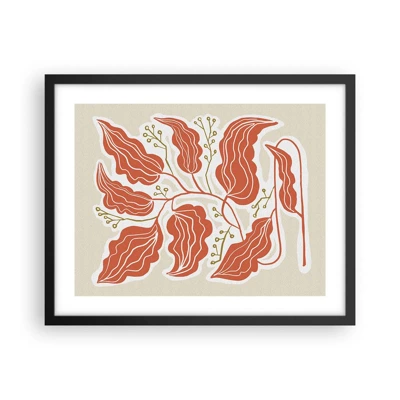 Poster in black frame - Folk and Coral - 50x40 cm