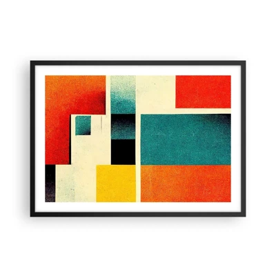 Poster in black frame - Geometric Abstract - Good Energy - 70x50 cm