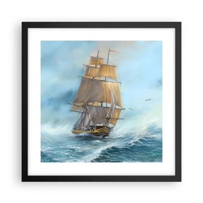 Poster in black frame - Gliding on the Waves - 40x40 cm