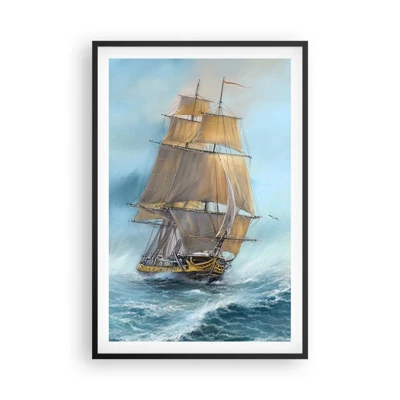 Poster in black frame - Gliding on the Waves - 61x91 cm