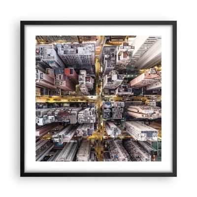 Poster in black frame - Greetings from Hong Kong - 50x50 cm