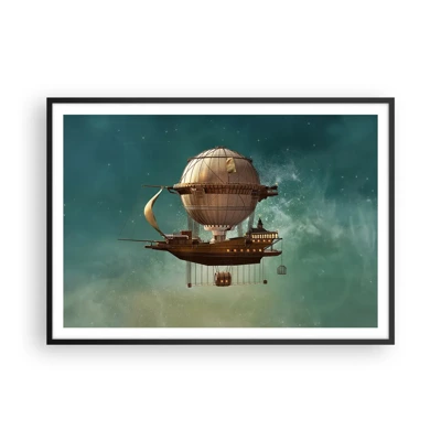 Poster in black frame - Greetings from Jules Verne - 100x70 cm