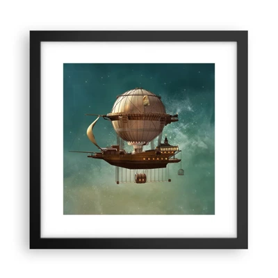 Poster in black frame - Greetings from Jules Verne - 30x30 cm