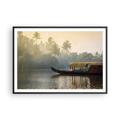 Poster in black frame - House on the River - 100x70 cm