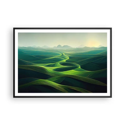Poster in black frame - In Green Valleys - 100x70 cm