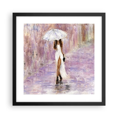 Poster in black frame - In Liliac Rain - 40x40 cm