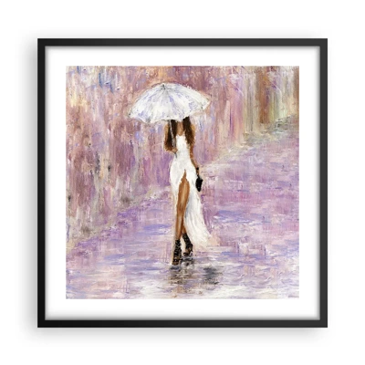 Poster in black frame - In Liliac Rain - 50x50 cm